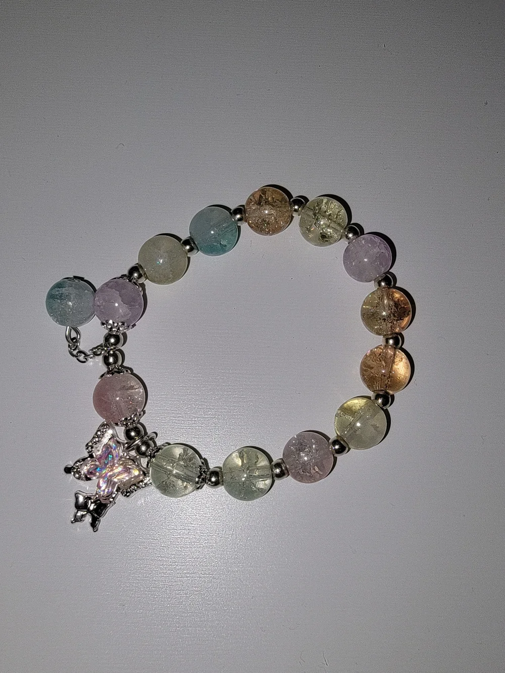 Beaded Butterfly Charm Bracelet Fairycore Cottagecore